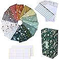 Yoption 32Pcs Cash Envelope System, 15 Pack Waterproof Reusable Plastic Budget Envelopes, 15 Pcs Expense Tracking Budget Sheets and 24 Bill Planner Stickers (Leaf)