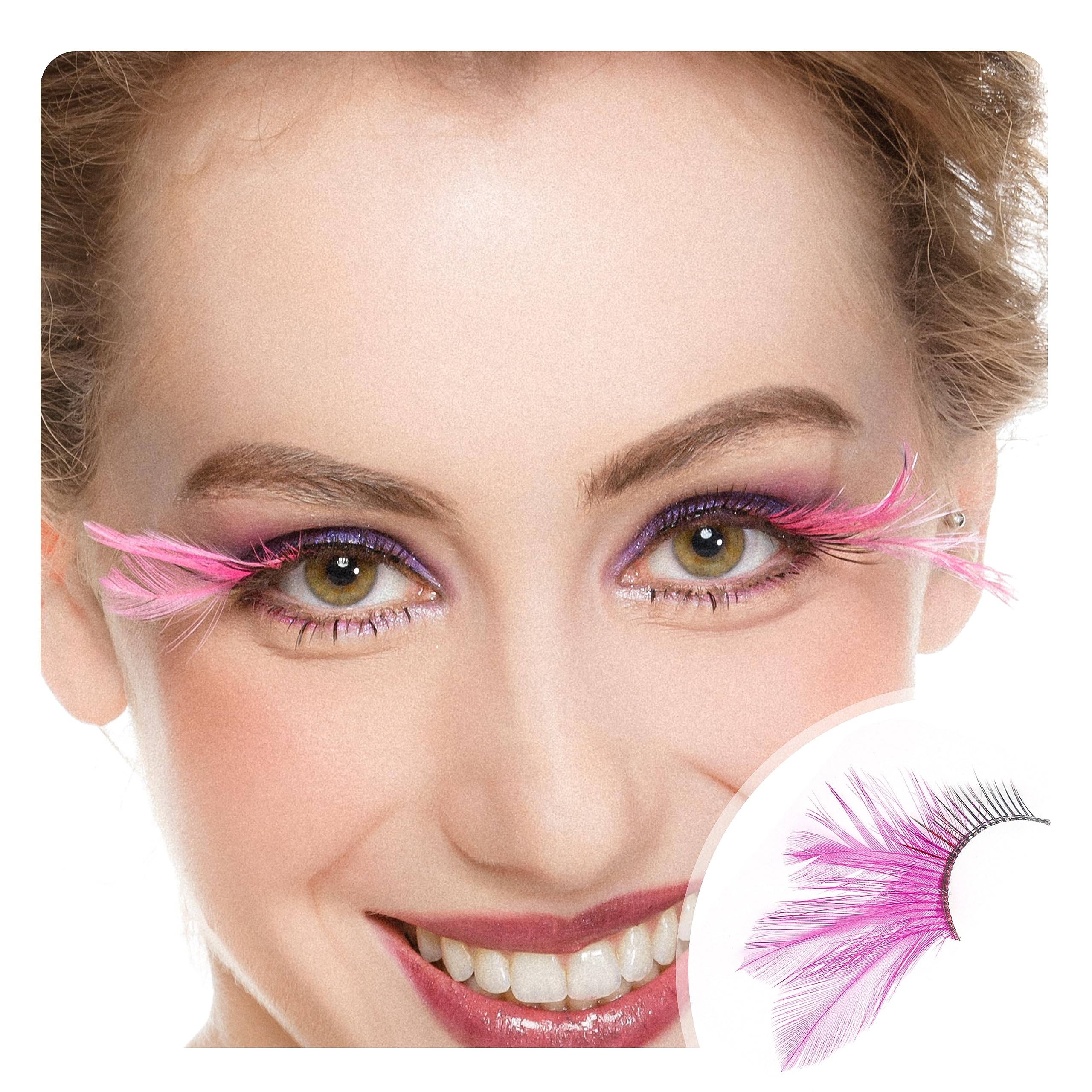 Dorise Pink Eyelashes Light Pink Colorful Halloween lashes Cat eye style P3 1 Pair