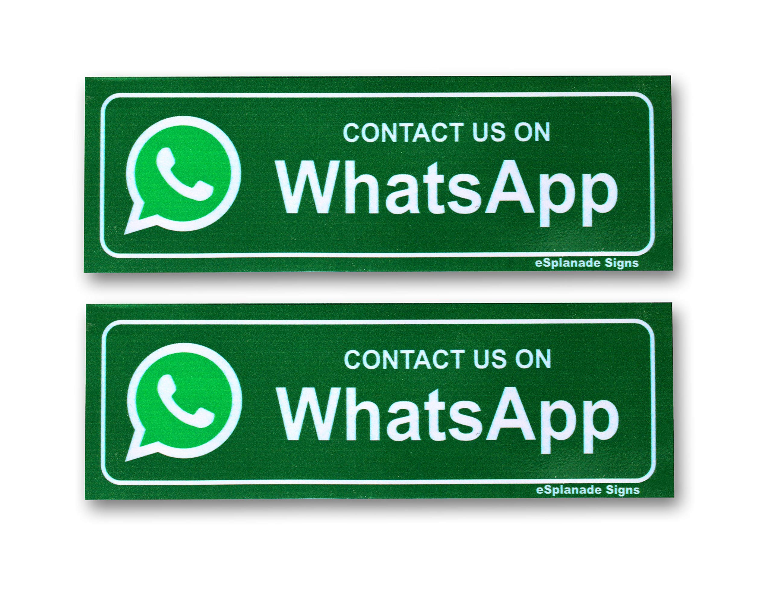 eSplanade Contact US ON Whatsapp Sign Sticker Decal - Easy to Mount Weather Resistant Long Lasting Ink Size (9" x 3")