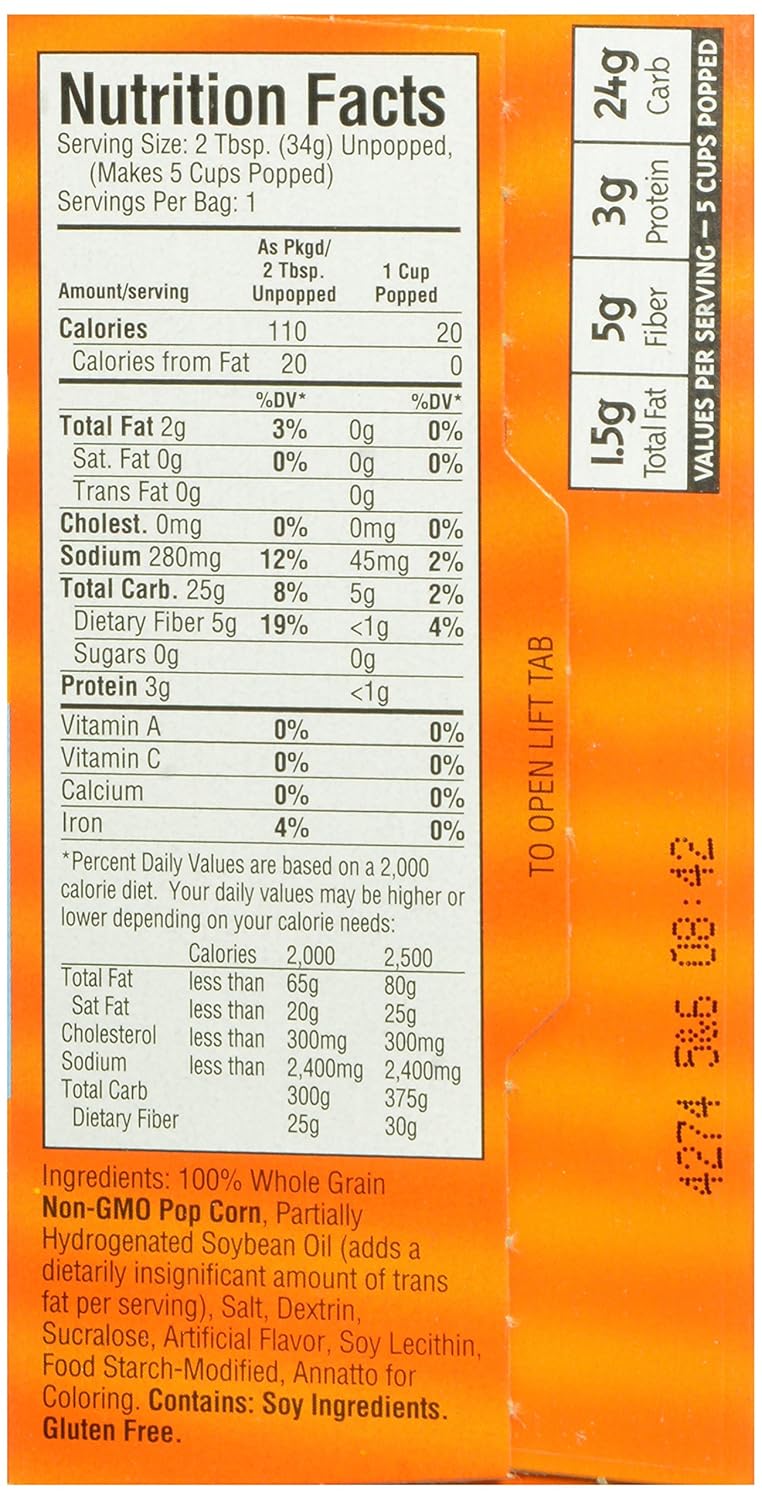 boy scout microwave popcorn nutrition information