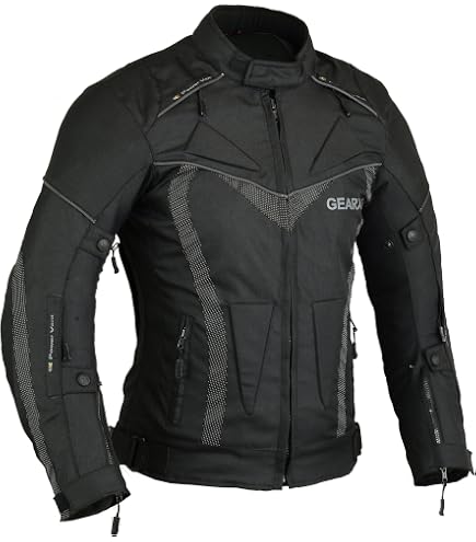 GearX Spine paded Motorcycle Jacket Waterproof Breathable with Armours, S : Automotive