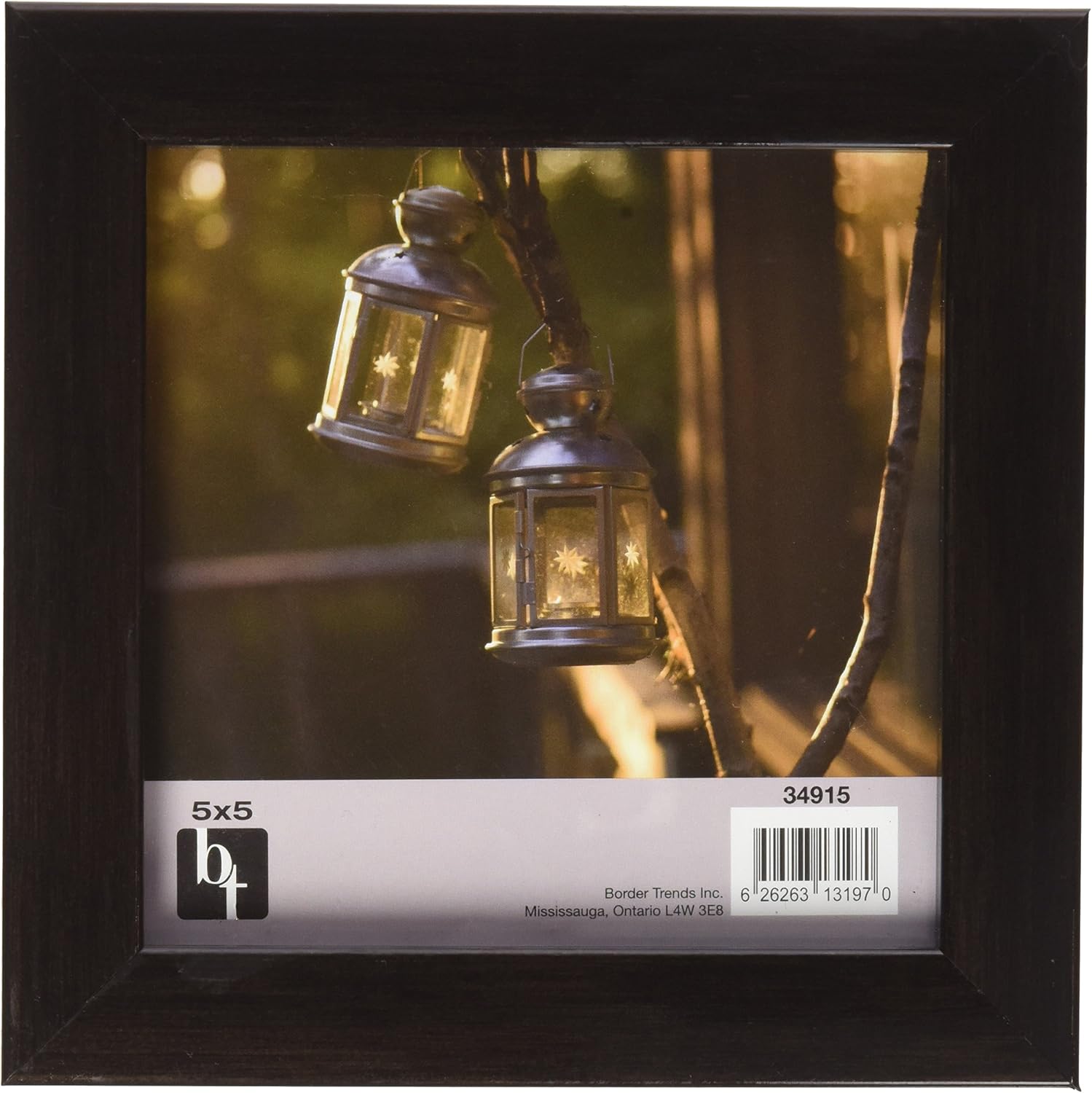 Bordertrends Echo 5X5-Inch Square Photo Frame, Espresso Brown (626263131970)