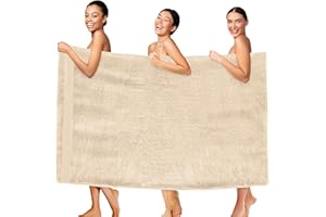 Elegant Comfort Premium Super Soft Highly Absorbent 1 Piece Oversized Bath Sheet - 40" x 80" inch, Luxurious Hotel Spa Quality 100% Turkish Cotton Extra Large Bath Towels for Adults, Ivory