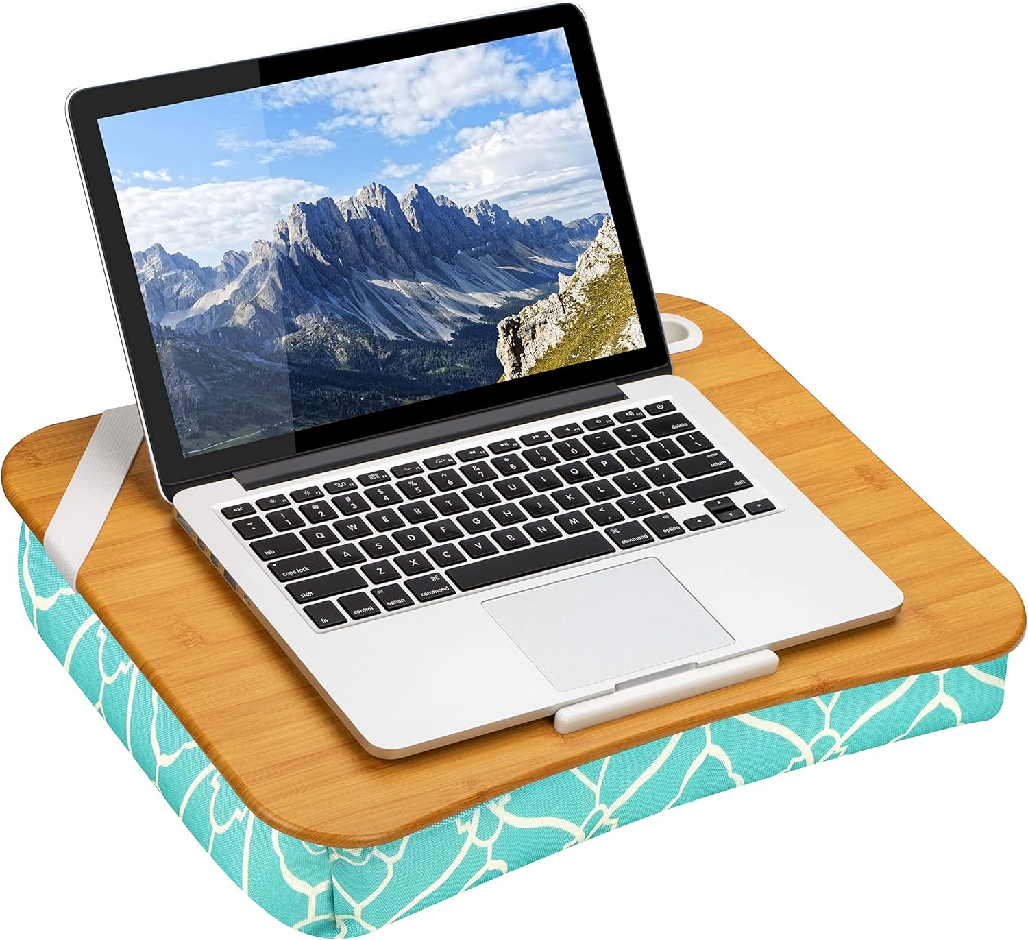 LapGear Designer Lap Desk with Phone Holder and Device Ledge - Aqua Trellis - Fits up to 15.6 Inch Laptops - Style No. 45422, Medium - Fits up to 15.6" Laptops : Office Products