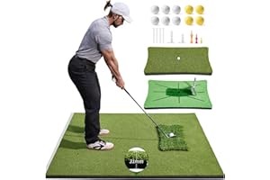 VOXOR Golf Hitting Mat, 5x4 ft Golf Mats Practice Indoor/Outdoor, Professional Golf Matt Includes 3 Interchangeable Strips for Optimal Practice, Heavy Duty Artificial Turf Hitting Mat