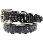 Men's Heavy Duty Genuine Leather Basket Weave Western Casual or Work Belt
