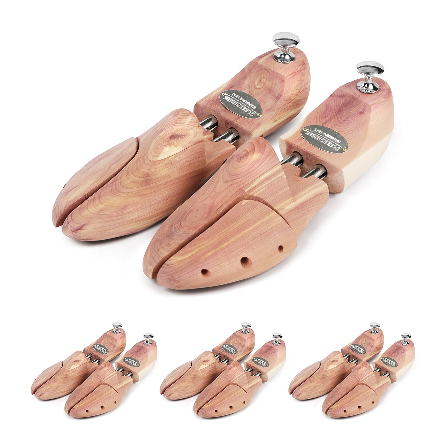 4 Pares De Hormas Para Zapatos De Hombre En Madera De Cedro Para