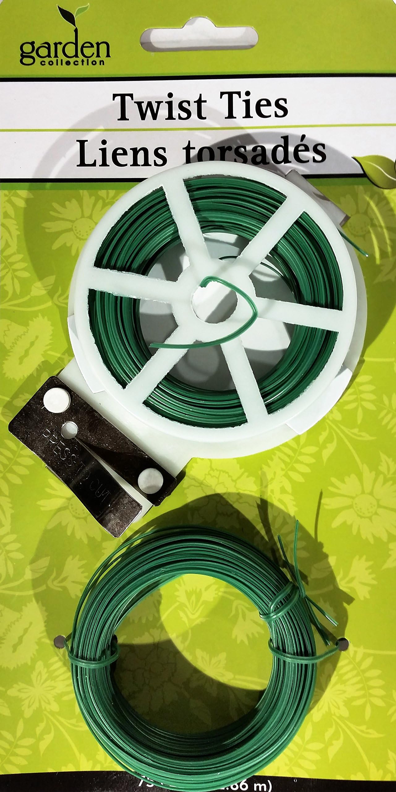 Garden Twist Ties with Cutter, Green, 75 ft.