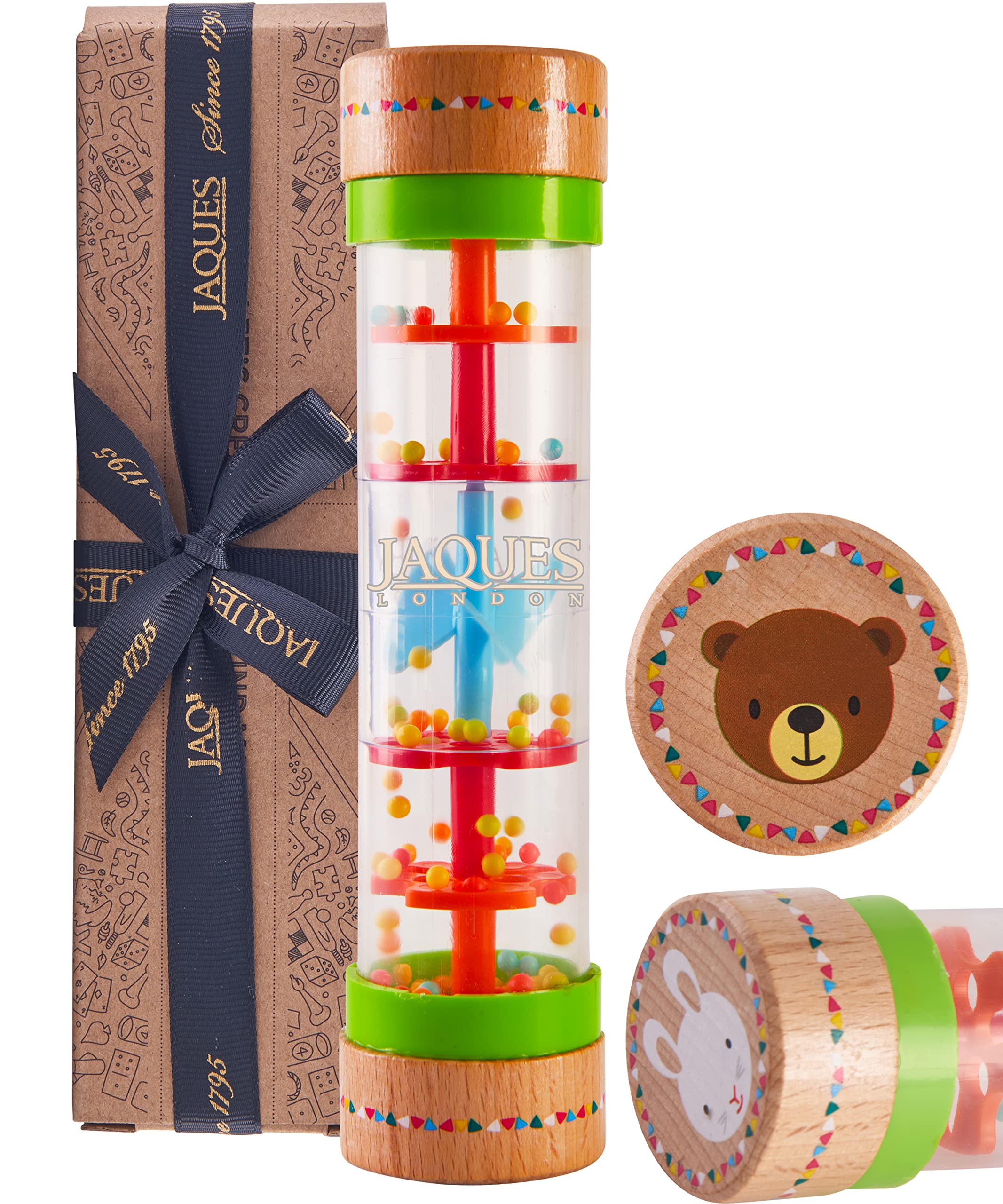 Jaques of London Rainmaker Baby Toy with Soothing Rain Sounds | Premium Sensory Wooden Toys | Ideal Toys for 1 Year Old Boys and Girls | Since 1795