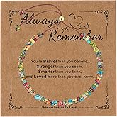 Plumiss Boho Inspirational Gifts Bracelets for Women,Handmade Unique Energy Natural Stone Beaded Strand Wrap Bracelet Jewelry Gift