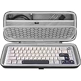 GEEKRIA 65% Compact Keyboard Case, Hard Shell Travel Carrying Bag for 68 Keys Compact Keyboard, Compatible with Keychron K6/ K6 Pro/Keychron Q2 Pro/ Q2 Max, HyperX Alloy Origins 65 Keyboard