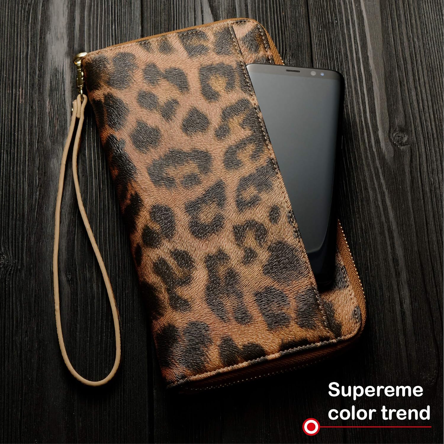  | Womens Passport Wallet Travel RFID Passport Holder for Women Clutch Wristlet Id (Leopard) | Passport Wallets