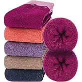 Jeasona Wool Hiking Socks for Women Warm Winter Thermal Thick Socks for Cold Weather Cozy Gifts for Women Mom 5 Pairs