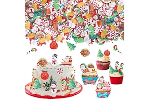 ZHUOWEISM 60 PCS Edible Cupcake Toppers - Santa Claus, Snowman, Christmas Tree Picks - Merry Christmas Cake Decorations for Xmas, New Year & Birthday Parties