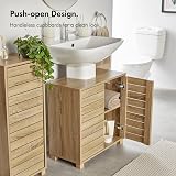 VonHaus Chester Under Sink Cabinet Oak Effect 2 Shelves Anti-Tip view 4