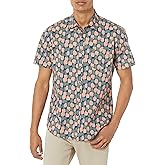 Amazon Essentials Men's Regular-Fit Short-Sleeve Print Shirt