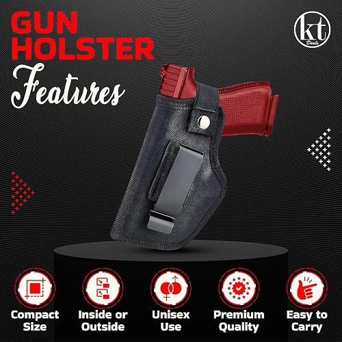 thumbnail image 2 of Universal IWB OWB Gun Holster Right Left Hand Pistol Holster With Magazine Pouch 2 of 11