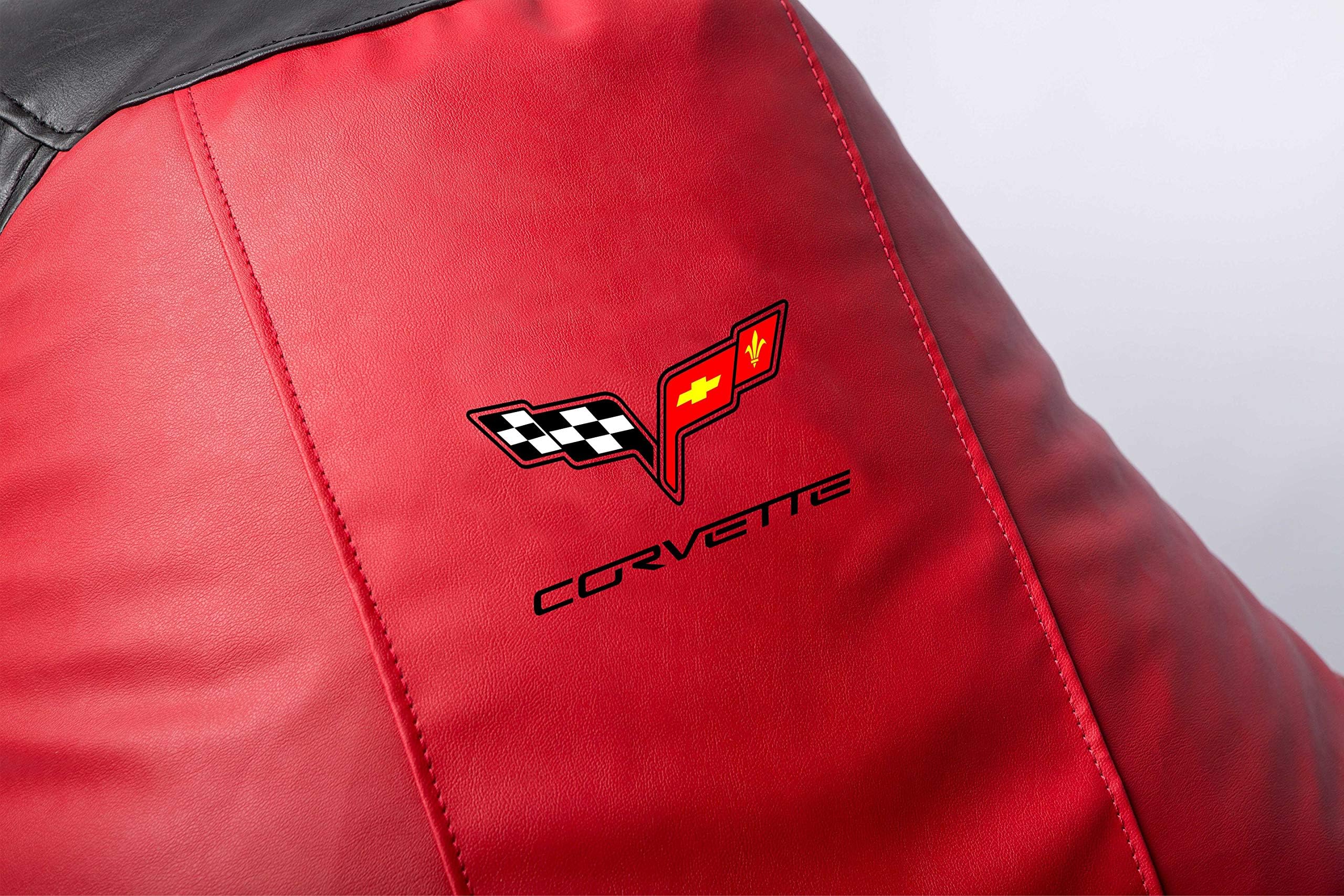 Chevrolet Corvette Supercar Comfortable Kids Adult Game Outdoor Indoor Lounge Chair Cover + Inner Bag (Without Beans) Red
