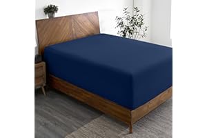 Bare Home Queen Fitted Sheet - Extra Deep Pocket Fitted Sheet - Premium 1800 Microfiber - Ultra-Soft Wrinkle Free - Queen Deep Pocket Bottom Sheets (Queen - 11" to 22" Pocket, Dark Blue)