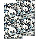 CXULIN 2 Pack Hand Towels for Bath,Japanese Ocean Waves Decorative Towels Highly Absorbent Soft Towels for Bathroom Beach Kitchen Spa Gym Face Towel 14x28 Inch