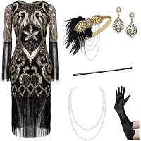 long sleeve flapper dress amazon Amazon.com: 1920S Flapper Gatsby Dresses Womens Embroidery Floral Lace Fringe Dress Long Sleeve Maxi Tassel Dress 20S Costume White : Clothing, Shoes & Jewelry