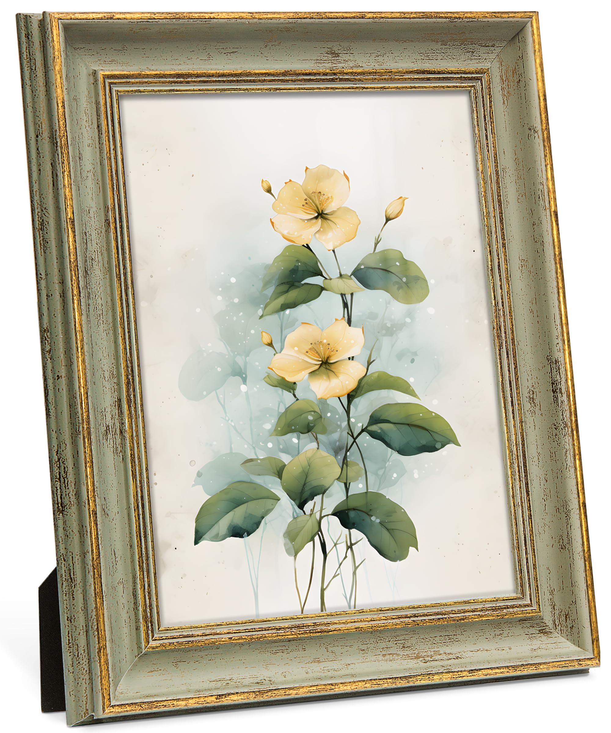 Afuly 8x10 Photo Frame Antique in Gold and Retro Green Vintage 10x8 Picture Frames for Desk Wall Tabletop Home Decor Christmas Birthday Women Mom Grandma Family Friends Gifts