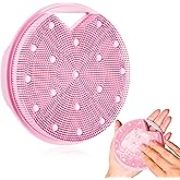 XCRUCC New Upgrade - Silicone Body Scrubber, Anti Zinc Infused - Heavy Nodes, Multifunctional Silicone Loofah for Humid Environment, Shower, Exfoliating, Lymphatic Drainage, Blood Circulation - Pink