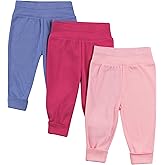 Hanes unisex-baby Hanes Baby Pants, Flexy Soft Knit Pull-on Sweatpants, Stretch Joggers for Babies & Toddlers, 3-pack