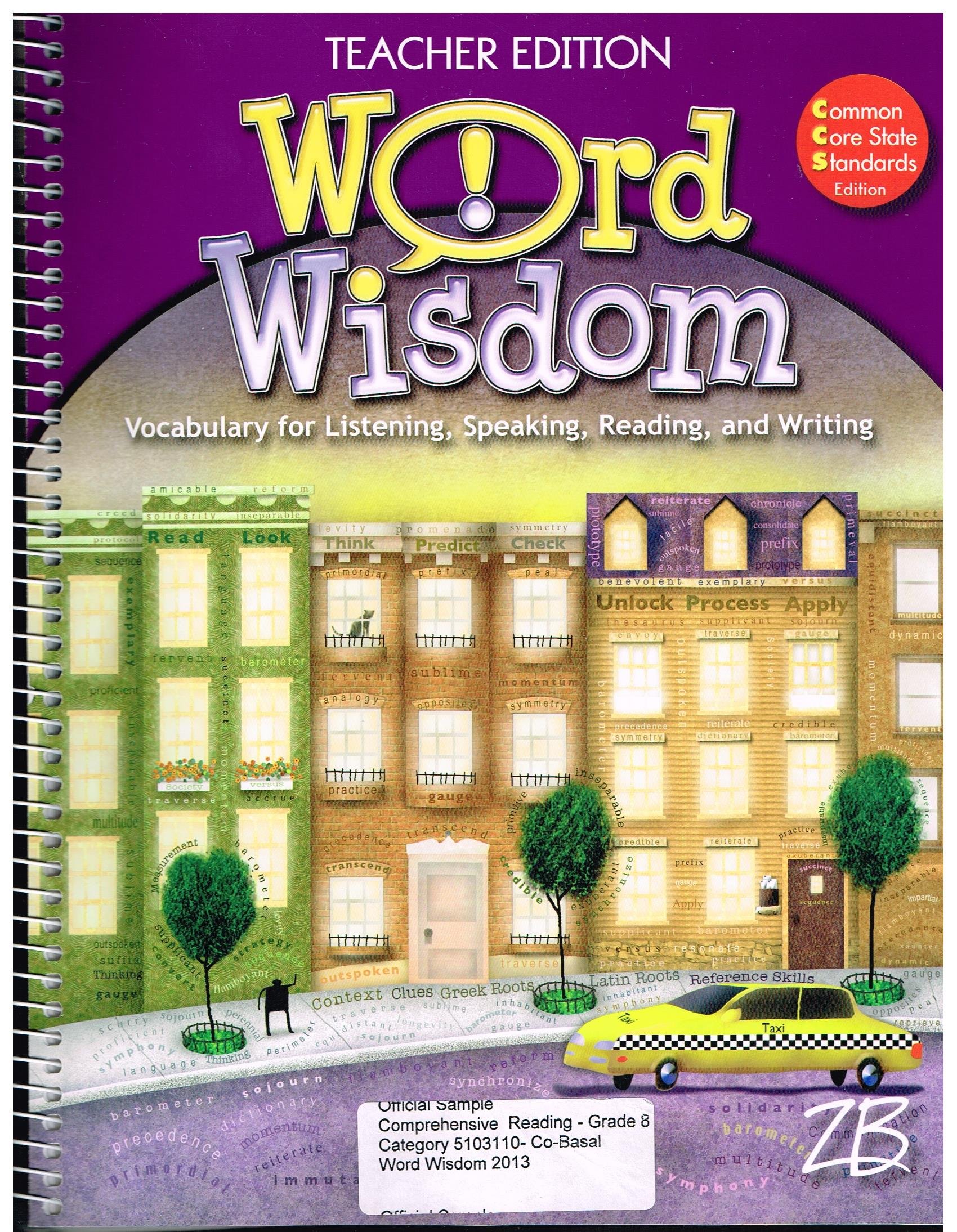 Word Wisdom Vocabulary For Listening Speaking Reading And Writing Teacher Edition Grade 8 W Cd Rom Jerry Zutell Ph D 9780736792868 Amazon Com Books