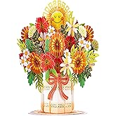 Paper Love HugePop Happy Bouquet Pop Up Card, with Detachable Paper Bouquet, For Fall, Thanksgiving, All Occasions or Just Because - Jumbo 10" x 14" Cover Includes Envelope and Note Card
