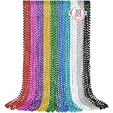 SHAOQINLIN 30 PCS Mardi Gras Beads Necklaces, 10 Colors 33 Inch Colorful Bead Necklaces Bulk Round Party Beads for Mardi Gras, St. Patrick's Day, Christmas, Carnival Party Favor