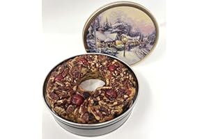 Jane Parker Fruitcake Bourbon and Rum Fruit Cake 2 Pound (32 Ounce) Ring in a Collectible Holiday Tin-Holiday-Christmas Cake-The Best Fruitcake You Can Buy