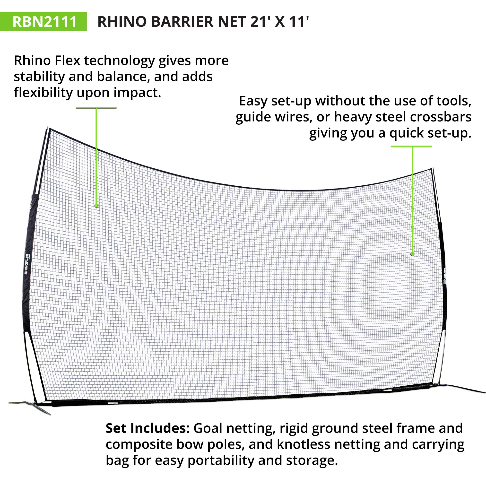 Champion Sports Lacrosse Backstop Net Rhino Flex Lacrosse Goal
