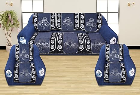 Buy Romee Soft Polyester Floral Sofa Cover 5 Seater 6 Piece