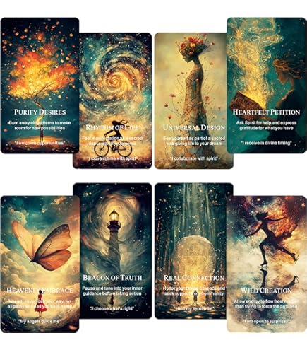 Qymagicz Emotional Growth Deck, Echoes Of The Soul Oracle Cards With Guidebook, 80 Oracle Deck Help You Delve Into The Realms Of Introspection, Emotional Healing, And Spiritual Alignment