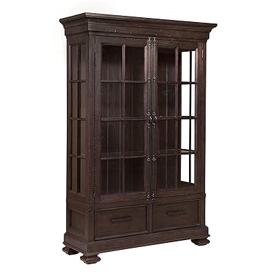 Stylistics Bolton St. China Cabinet, Dark Brown, 52" x 19" 78"