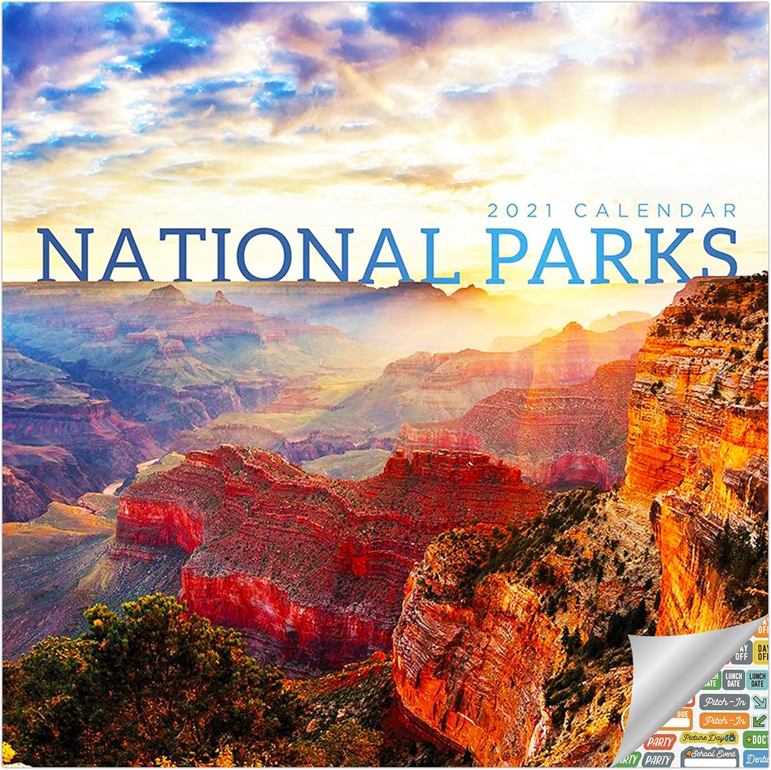 National Parks Calendar 2021 Bundle - Deluxe 2021 America's National Parks Mini Calendar with Over 100 Calendar Stickers (Nature Gifts, Office Supplies)