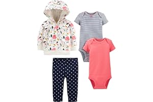 Simple Joys by Carter's baby-girls 4-piece Jacket, Pant, and Bodysuit Set