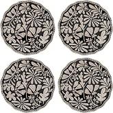 Karma, 8.75 inches Melamine Salad Plates Set of 4, Reusable Dishwasher Safe Plates for Outdoor and Indoor, Dusk Floral