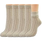 BomKinta Crew Boot Socks for Women - Cozy Warm Winter Socks - Comfy Soft Christmas Sleeping Sock Gifts Size 5-10