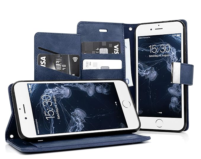 MyGadget Funda Flip Cierre Magnético para Apple iPhone 7/8 Cuero ...