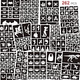 Konsait 262pcs Temporary Tattoos Stencils for Kids, Face and Body Paint Stencils Kit, Girl Boy Glitter Tattoos for Kids School Show Birthdays Halloween Christmas Party Favor Supplies