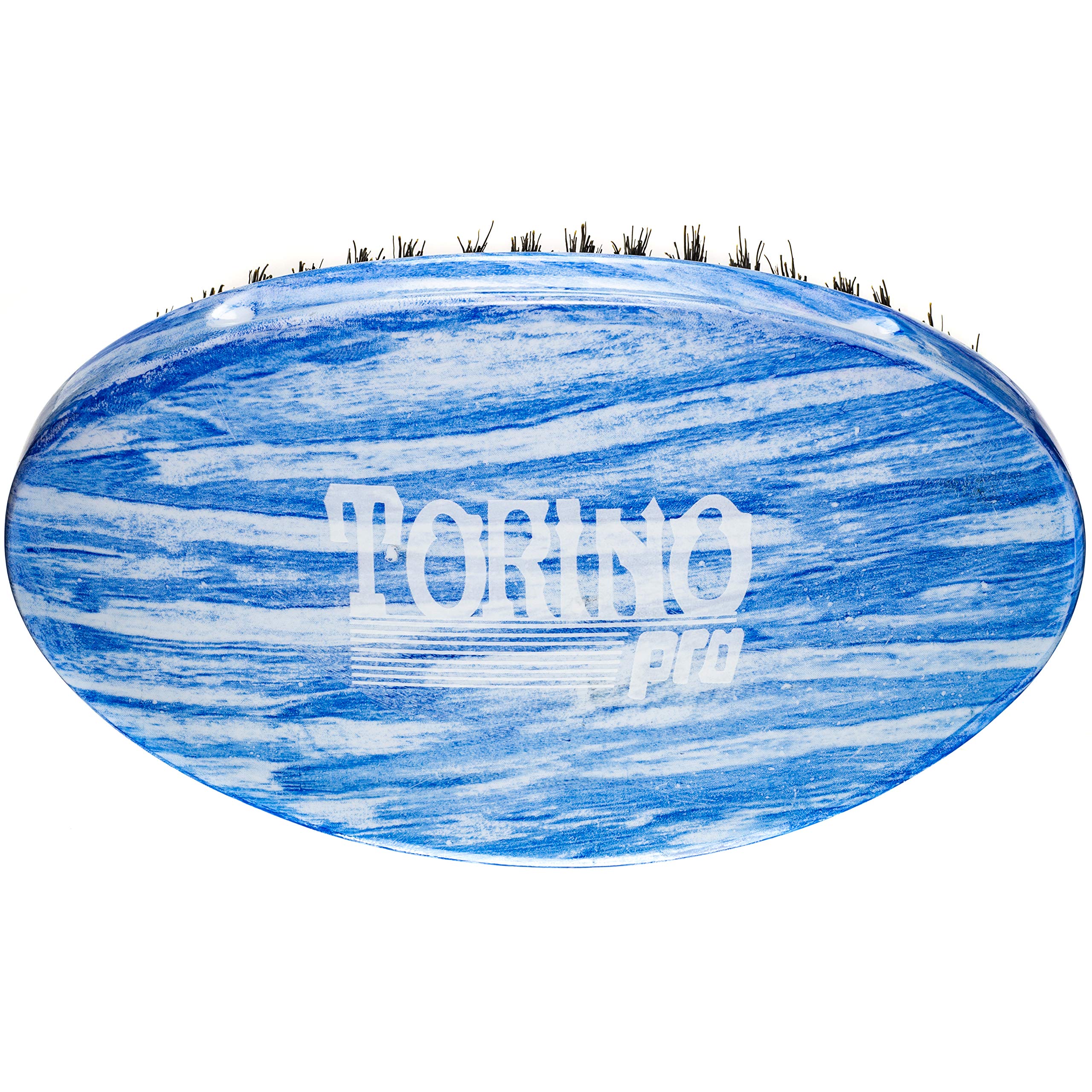 Torino Pro Medium Wave Brush #19 - Curve Palm Medium Hair brush for 360 Waves- 100% medium boar bristle Curved Hair brush for men