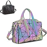 CAFINY Geometric Handbag for Women Luminous Purse crossbody bag Boston Bags and Holographic shoulder bag