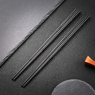 Japanische EssstäBchen 5 Paar Alloy Chopsticks Wiederverwendbare EssstäBchen Waschbar FüR GeschirrspüLer Geschirr Set G3