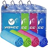 YQXCC 4 Pack Cooling Towel (47"x12") Ice Towel for Neck, Microfiber Cool Towel, Soft Breathable Chilly Towel for Yoga, Golf, 
