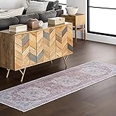 nuLOOM 2'6" x 8' Machine Washable Stain-Resistant Area Rug Low Profile for Living Room, Bedroom, and Dining Room, Madilyn Rus