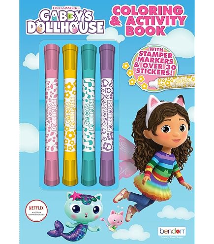 Bendon Gabby's Dollhouse Livre d'activités de coloriage et autocollants pour enfants