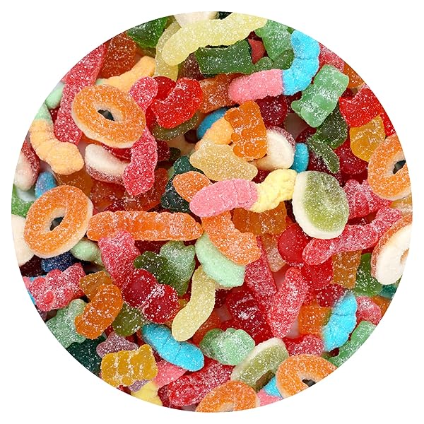 PUNCH BUGGY ASSORTED GUMMY CANDY MIX, 2 POUND GUMMIES BULK BAG, THE HAMPTON POPCORN & CANDY COMPANY