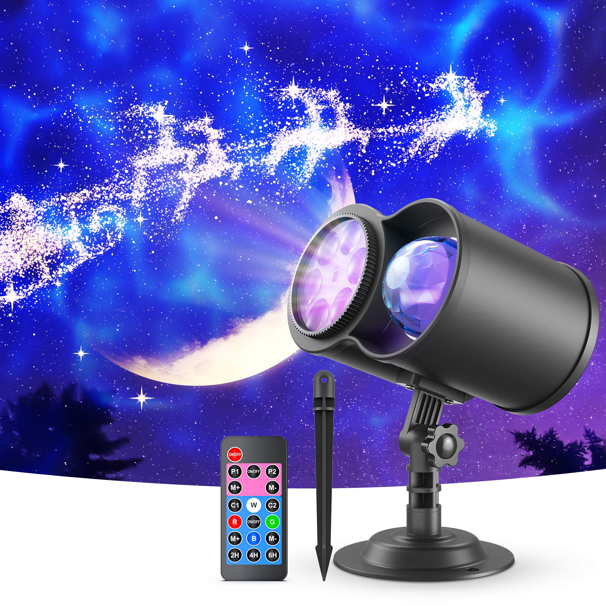 VANKYO Christmas Projector Lights Outdoor, 2-in-1 Ocean Wave LED Waterproof Projection Lights with Remote for Xmas Theme Holiday Party Decorations